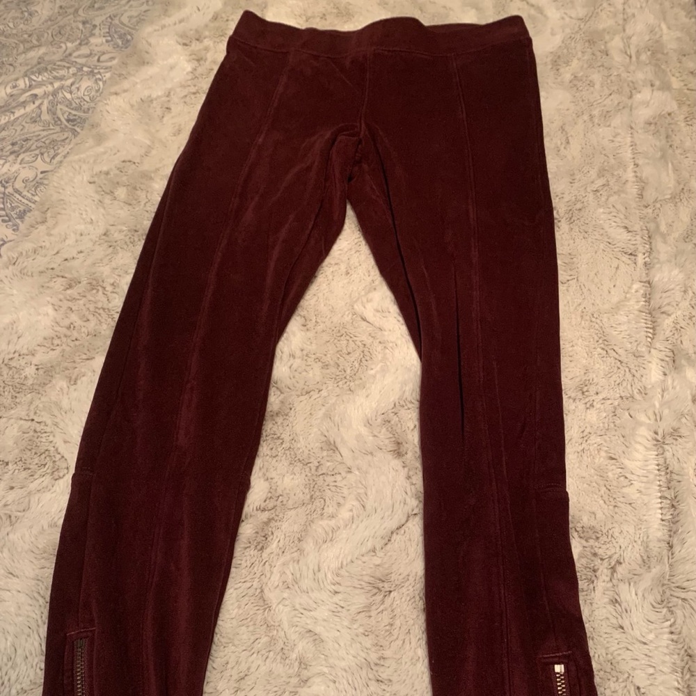 Express Suede Maroon Leggings XS
